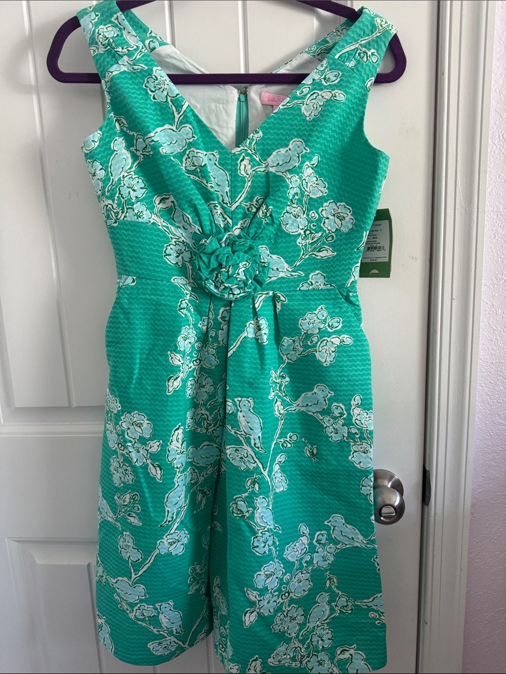 Lilly Pulitzer Parker Dress lagoon green birds and the bees